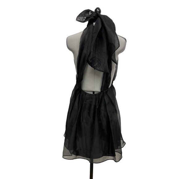 Zara Women's Organza Mini Dress in Black- Size M - Picture 3 of 16